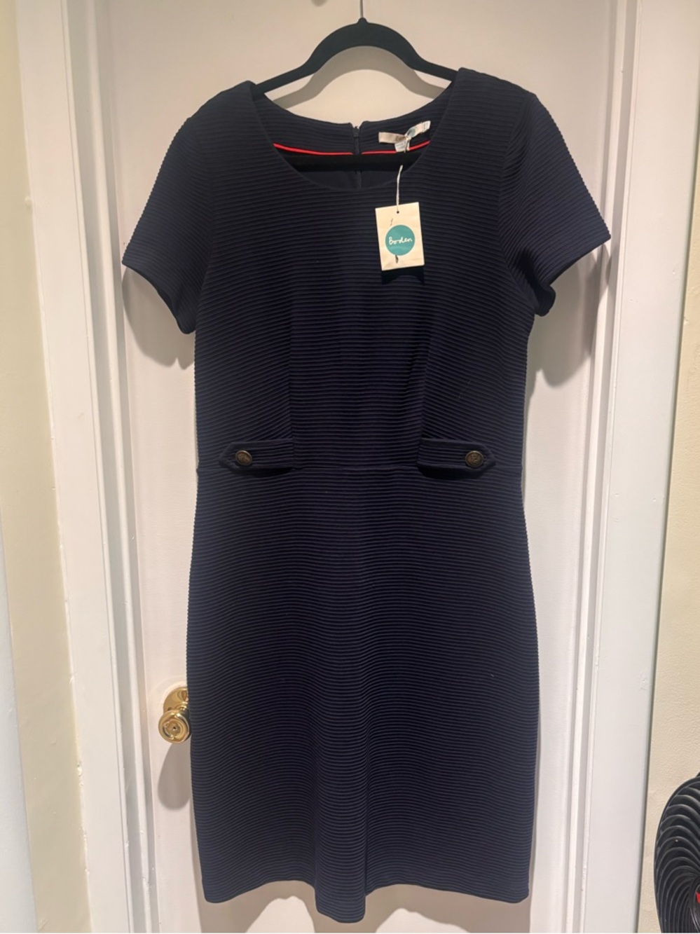 Boden Cordelia Ottoman Navy Blue Dress Size 12L - Picture 3 of 5